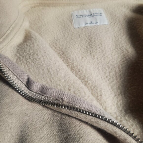 Abercrombie & Fitch Women's Blue & Lt Beige Striped 1/4 Zip Sweatshirt - Size S - Picture 13 of 13